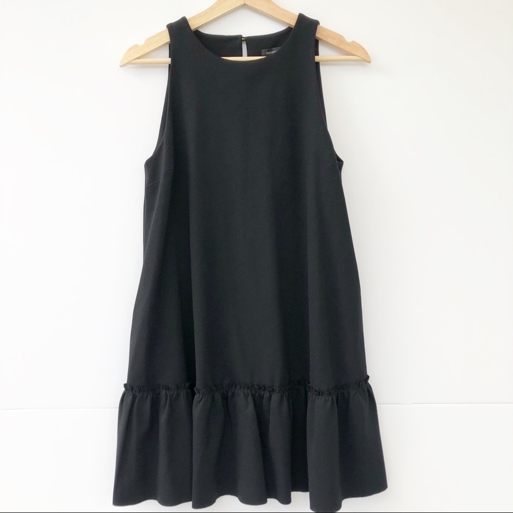 Banana Republic Ruffle Hem Dress Black